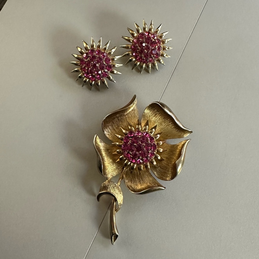 Vintage Broach and Earring Set